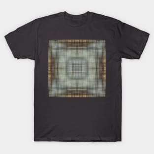 Digital abstract plaid pattern grey blue T-Shirt